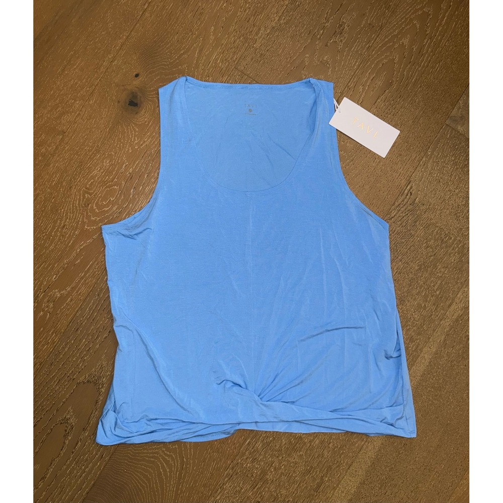 Tavi Active‎ Women Blue Twist Front Sleeveless Scoop Neck Yoga Tank Size 2X NWT
